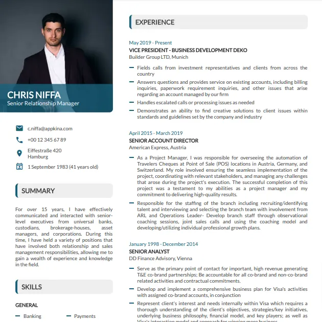 Chris Niffa - Senior Relationship Manager