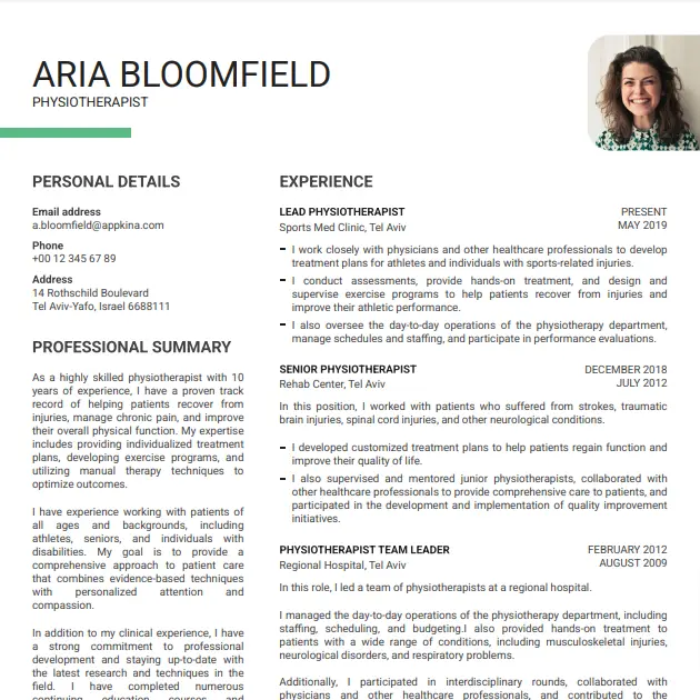 Aria Bloomfield - Physiotherapist