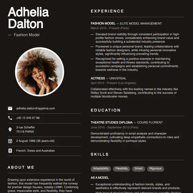 Adhelia Dalton - Fashion Model
